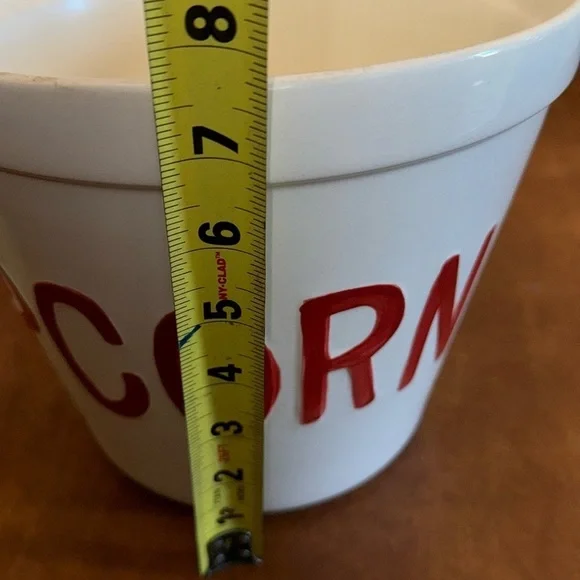 Ceramic Red and White Popcorn Bowl